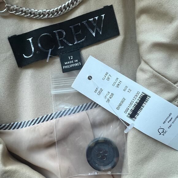 J Crew New Icon Trench Coat Womens Size 12 In Vintage Khaki Hooded - Picture 2 of 12